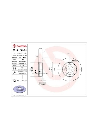 Skoda Fabia 2 Arka Fren Diski 2007-2014 Brembo 08716511 2adettir