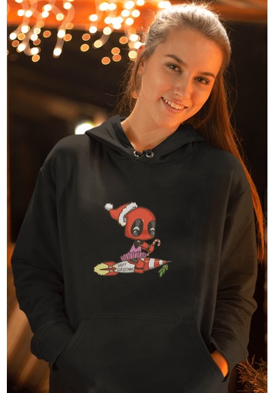Deadpool Yeni Yıl Kapşonlu Sweatshirt 001