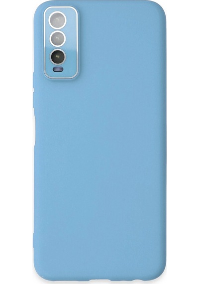 Newface - 309 - Vivo Y11s Kılıf Lansman Glass Kapak - Edntrend - - Mavi