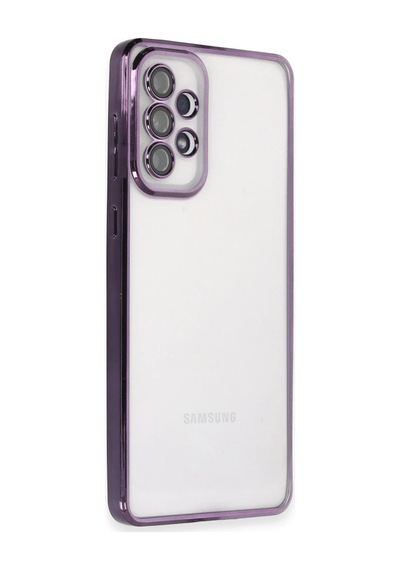 Samsung Galaxy A73 5g Kılıf Razer Lensli Silikon - Mor 0.2M-Çok Renkli