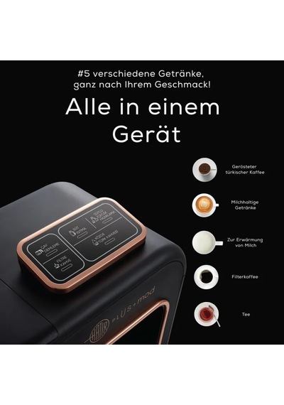 Hatır Plus Mod 5 İn 1 Kahve Makinesi Black Copper Çok Renkli