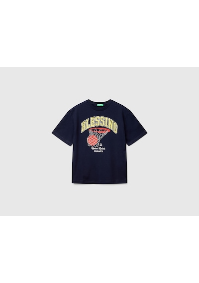 Mayoral Benetton Erkek Çocuk Slogan Baskılı T-shirt Çok Renkli