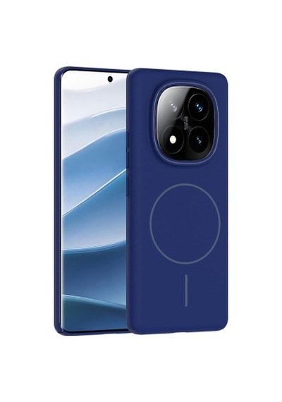 Lexroo Xiaomi Redmi Note 14 Pro 4g Mag Safe Şarj Özellikli Ruby Sert Silikon Kılıf - Lacivert