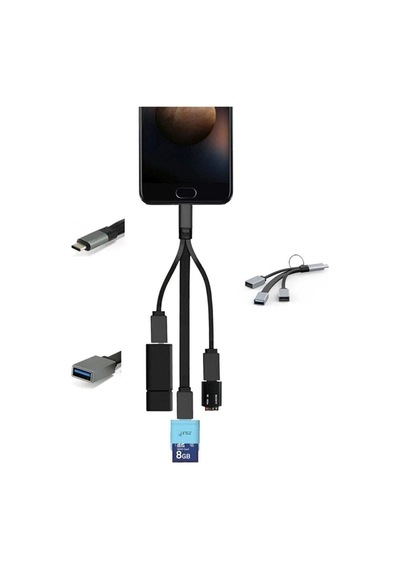 3 In 1 Type-c 3.0 Otg Hub, Kart Okuyucu Usb C Çevirici