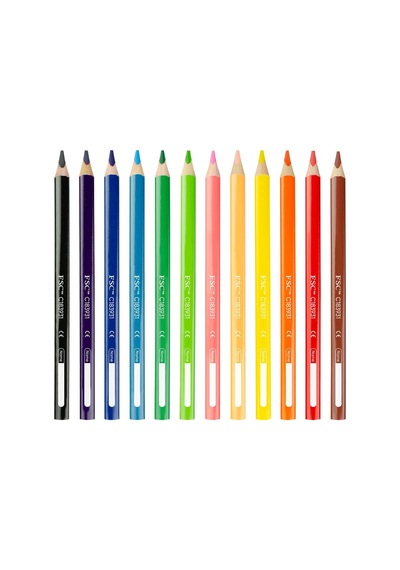 Kores Kolores Jumbo, Boyama Kalemi 3-kant Kalemtıraş, 12 Renk 124-Pembe