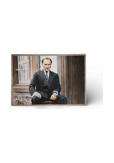 Atatürk Masaüstü Ahşap Tablo - Kabartmalı Baskı Şık Hediyelik 16x11 Cm No 1 3 Parça