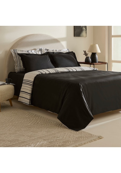 Karaca Home Cool Stripe Çift Kişilik Nevresim Takımı Siyah Siyah