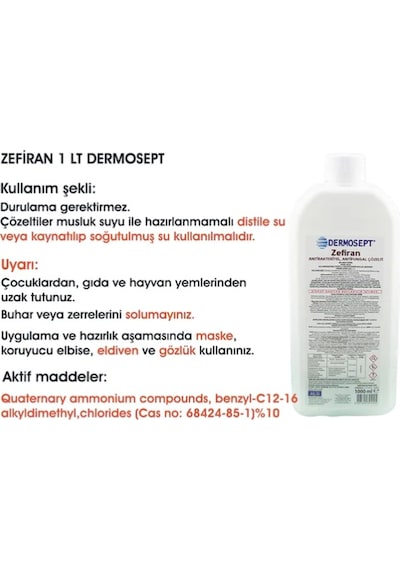 Dermosept Zefiran Antiseptik Çözelti 1000  ML