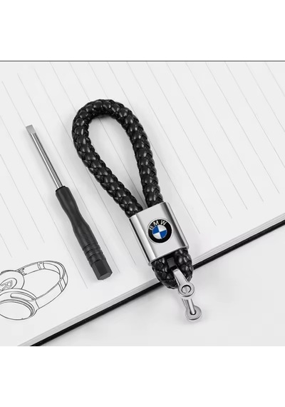 Bmw İle Uyumlu Siyah Deri Örgülü Anahtarlık Aksesuar E46 E60 E90