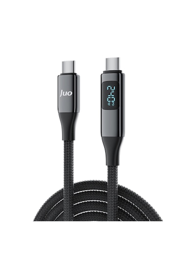 Juo 240W Usb 3.1 Gen2 10Gbps E-mark Çipli Led Display 4K 60Hz Görüntü ve Type-c Hızlı Şarj Kablosu 1.25 M
