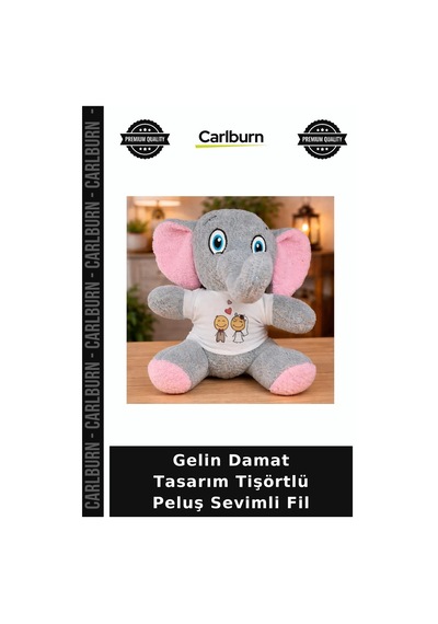 Gelin Damat Tasarım Tişörtlü Peluş Sevimli Fil Sürpriz Seçeneği Tatlı Oyuncak Anlamlı Hatıra
