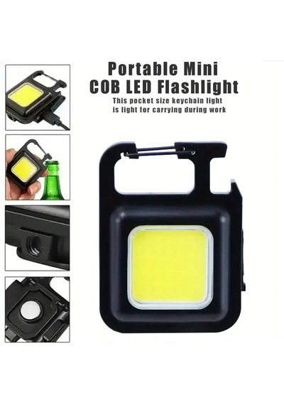Go İthalat Anahtarlıklı Fener Fener Cob Led Siyah