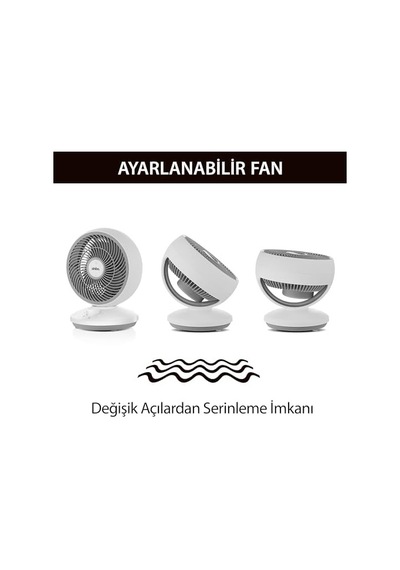 Sf-7701 Masaüstü Fan 3 Kademeli Hız, Kompakt Tasarım, 25w Enerji Tasarruflu Motor, 90 Ayarlanabilir Başlık