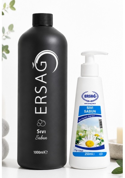 Ersağ Aparatlı Sıvı El Sabunu Seti 1 L + 250 ML