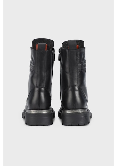 Harley Davidson Steven Logolu Fermuarlı Hakiki Deri Bot Erkek Bot 026m100065 Ctn Black Baskılı Deri
