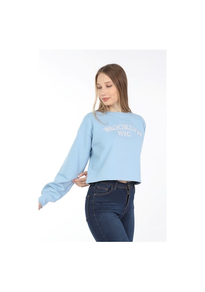 neslice Kadın Crop Havlu Nakışlı Sweat
