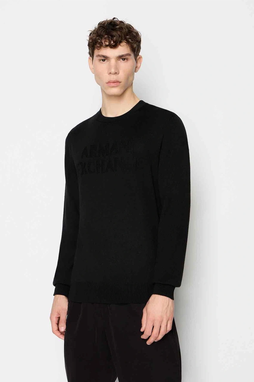 Armani Exchange Armani Bisiklet Yaka Erkek Sweat Siyah