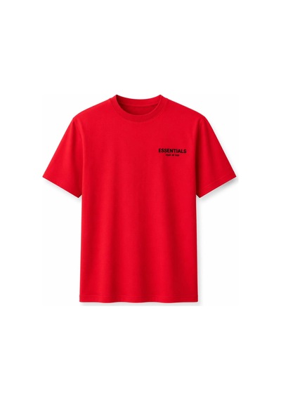 Hzr Wear Erkek Enjeksiyon Baskılı Basic Tişört Bisiklet Yaka Regular Fit %100 Pamuk Kırmızı