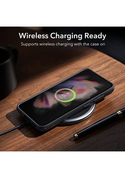 Esr Samsung Uyumlu S23 Kılıf Standlı Kickstand Silikon - Şeffaf Siyah Şeffaf Siyah
