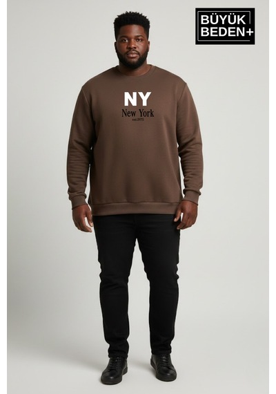 Süperlife Erkek Büyük Beden Ny Newyork Baskılı Bisiklet Yaka İnce Sweatshirt Spr26bsw956-15 Kahverengi Süperlife Erkek Büyük Beden Ny Newyork Baskılı Bisiklet Yaka İnce Sweatshirt Spr26bsw956-15 Kahverengi