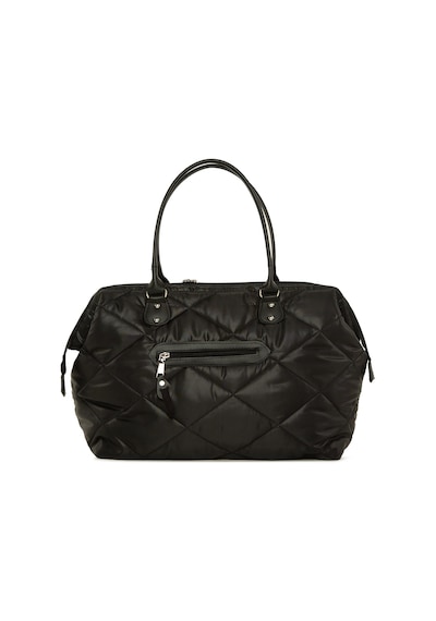 Bagmori Baby Bag Nakışlı Puf Şişme Siyah Anne Bebek Bakım Çanta Siyah