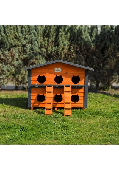 6 Yuvalı Kedi Evi Dış Ortam
