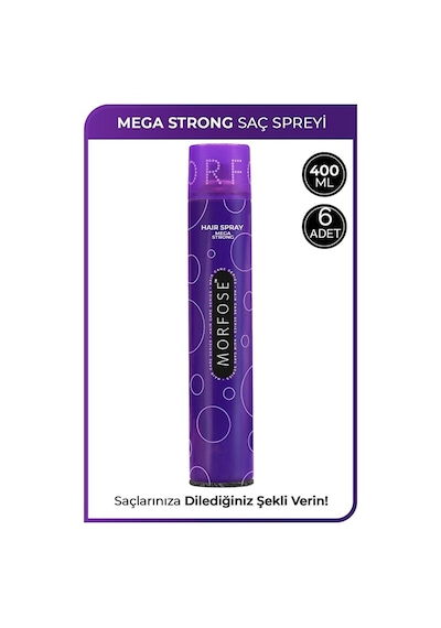 Morfose Mega Strong Saç Spreyi 400 Ml 6 Adet