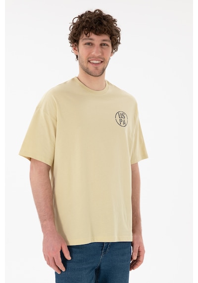 U.S. Polo Assn. Erkek Oversize Fit Bisiklet Yaka Açık Haki Tişört 50305904-VR183