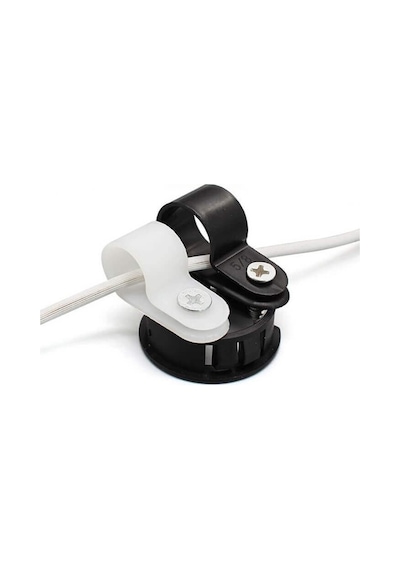 Koodmax 100 Adet 10.4mm R Tipi Plastik Kelepçe Klips, Kablo Toplayıcı, Vida Çivi Tipi - Beyaz