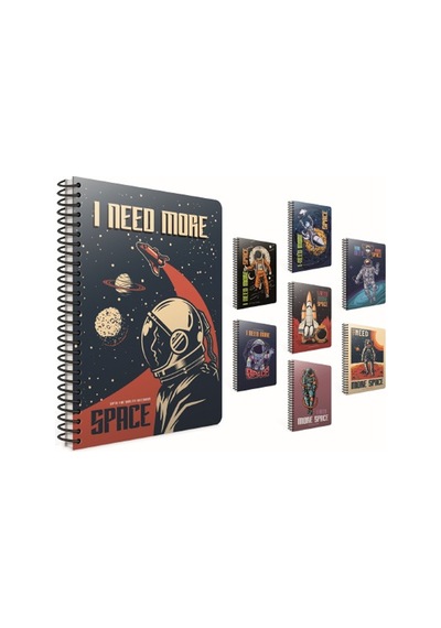 Gıpta Space Spiralli Karton Kapak Defter A4 80 Yp Çizgili Çok Renkli