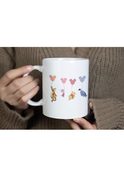 Winnie The Pooh Tasarım Yeni Bir Yarın Temalı Kupa Bardak Umut, Yeniden Başlama, Hediye Bardak Beyaz