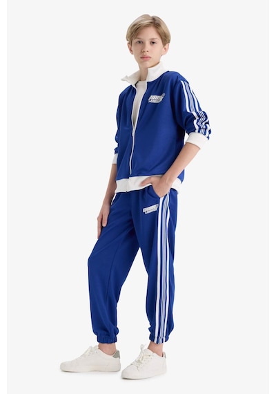 Defacto Erkek Çocuk Baskılı Fermuarlı Sweatshirt F1966a825aube325 Mavi