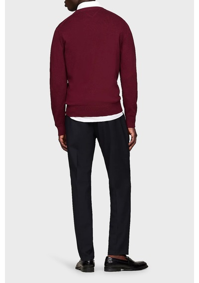 Tommy Hilfiger Pamuk Ve Kaşmir Karışımlı Regular Fit Bisiklet Yaka Kazak Erkek Kazak Mw0mw28046 Vlp Bordo