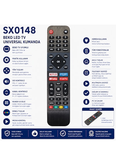 Beko Sx0148 Universal Smart Led Tv Kumandası