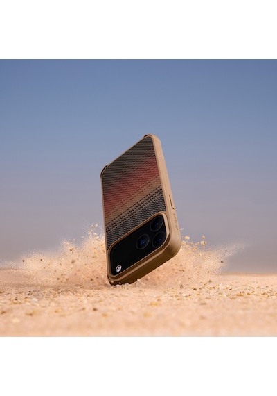 Apple Uyumlu iPhone 17 Pro Max Kılıf M-safe Pitaka Tactile Woven Sunset-moonrise Aramid Pro Guard Seri Kahverengi Kahverengi