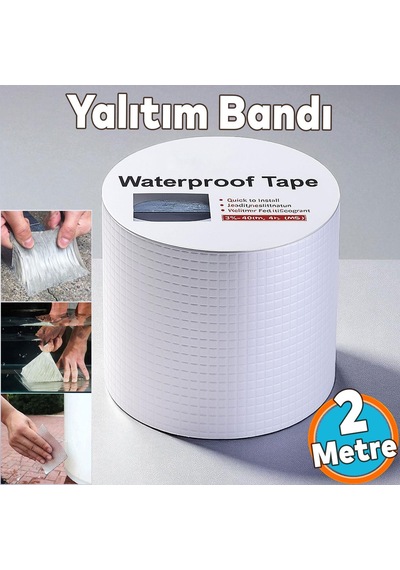 2 Metre Çatı İzolasyon Bandı Su Sızdırmazlık Geçirmezlik Yalıtım Çamur Tamir Çatlak Boru Bant 5 Adet
