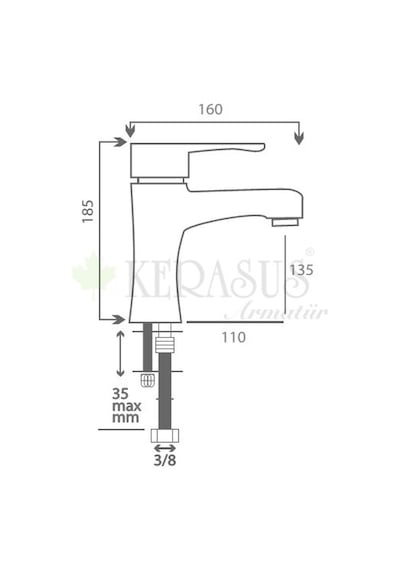 Kerasus Space Serisi - Mix Lavabo Bataryası 40ø