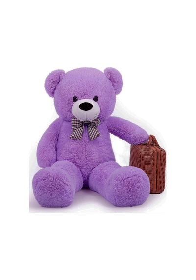 Papyonlu Sevimli Peluş Şaşkın Ayı 80 Cm - Sevgiliye Özel Hediye Boz