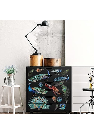 Dreams Transfers -peacock Dreams Boyut 61 Cm X 83 Cm - 3 Yaprak - Toplam Tasarım Boyutu 61 Cm X 83 Cm Rub-ons