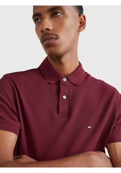 Tommy Hilfiger Erkek 1985 Regular Polo Polo T-shirt-bordo-13175 Bordo