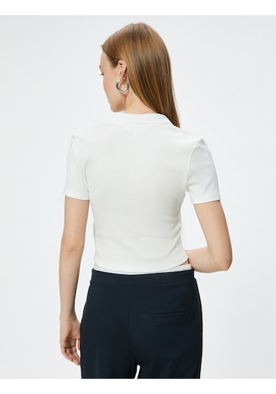 Koton Crop Tişört Gömlek Yaka Düğmeli Kaşkorse Kısa Kollu Slim Fit Ekru 4sal10848ık Ekru Koton Crop Tişört Gömlek Yaka Düğmeli Kaşkorse Kısa Kollu Slim Fit Ekru 4sal10848ık Ekru