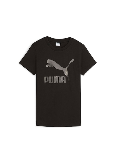 Puma Classics Shiny Logo Tee Kadın Günlük Tişört 62559701 Siyah 62559701