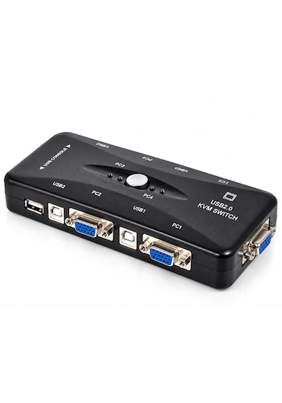 Luve Store 4 Port Usb Kvm Switch 4 Pc Tek Monitör Klavye Mouse Kontrol Usb 2.0 Hub