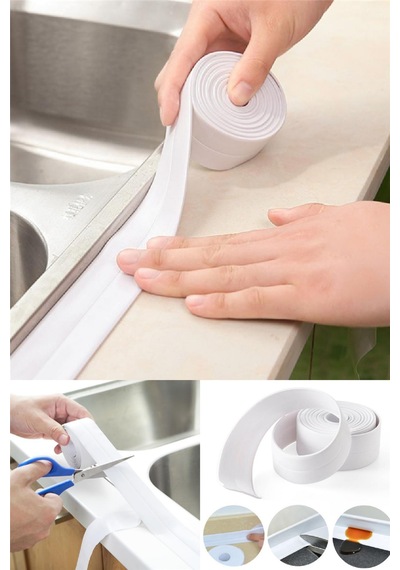 Su Geçirmez Lavabo Küvet Kenar Bandı Kendinden Yapışkanlı Sızdırmaz Bant Banyo Mutfak