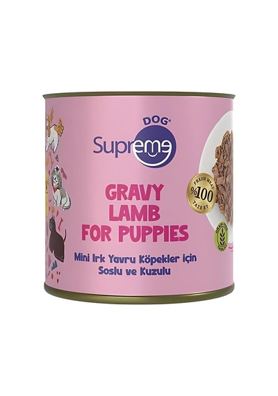 Supreme Dog Mini Irk Yavru Köpekler Için Soslu Ve Kuzulu Konserve Mama 200 Gr - Tekli 1 Adet