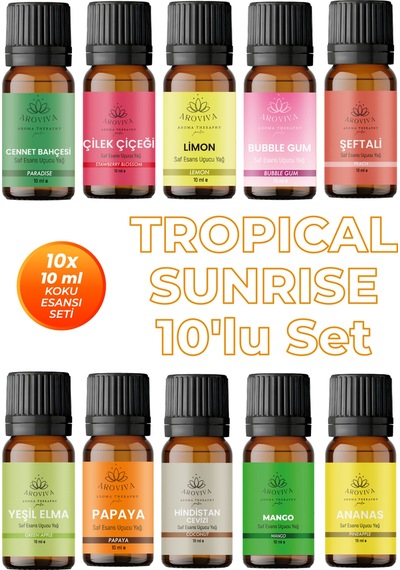 Tropical Sunrise 10'lu Set Oda Kokusu Esansı - Enerjik 10x10ml Karışık