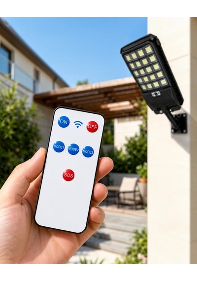 Astraltech Güneş Enerjili Led Duvar Lambası Su Geçirmez 1200lm