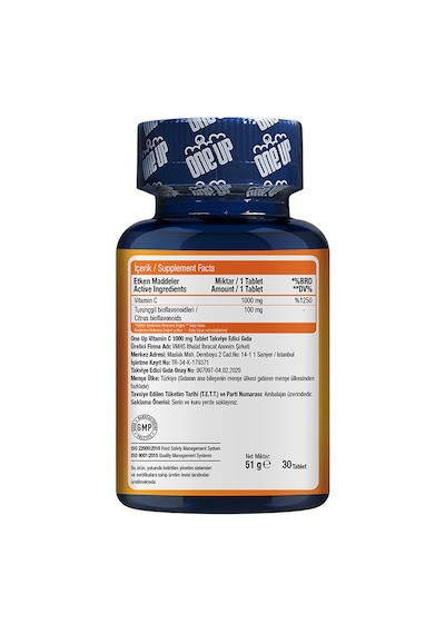 One Up C Vitamini 1000 Mg 30 Tablet Aromasiz