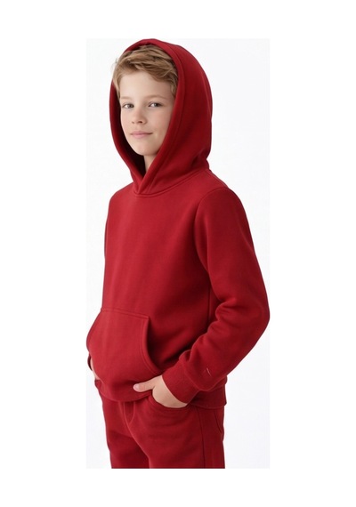 Esila Kids Çocuk Eşofman Takımı Kapüşonlu 3 İp 5-10 Yaş Bordo