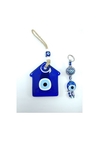 Yeni Ev Hediyesi Cam Nazarlık Seti Duvar Dekoru + Anahtarlık 15267204